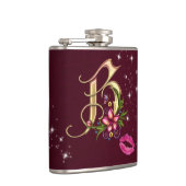 モノグラム包まれたBフラスコ、6オズ。 フラスク (右)