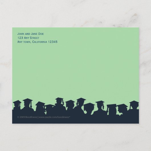 モノグラム卒業発表はがき インビテーションポストカード (裏面)