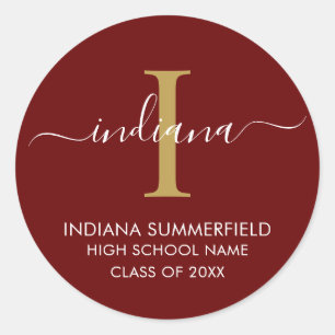 モノグラム卒業2025モダングラードカスタムパーティー ラウンドシール