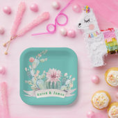 モノグラム南西ブルー ペーパープレート (パーティー)