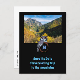 モノグラム卵の写真に営巣する不機嫌なフクロウ インビテーションポストカード