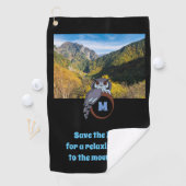 モノグラム卵の写真に営巣する不機嫌なフクロウ ゴルフタオル (インサイチュ)