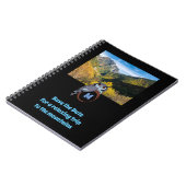 モノグラム卵の写真に営巣する不機嫌なフクロウ ノートブック (左側)