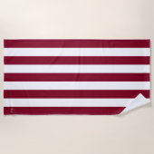 モノグラム厚い垂直ストライプブルゴーニュストライプの ビーチタオル (正面)