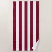 モノグラム厚い垂直ストライプブルゴーニュストライプの ビーチタオル (正面)