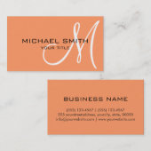 モノグラム原子タンジェリンの色の背景 名刺 (正面/裏面)