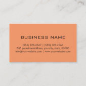 モノグラム原子タンジェリンの色の背景 名刺 (裏面)