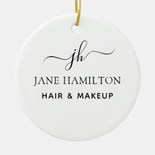 モノグラム名とイニシャル セラミックオーナメント