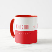 モノグラム名とジモダンョブの赤 マグカップ (正面左)