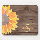 モノグラム名ひまわり素朴の木 マウスパッド (正面)