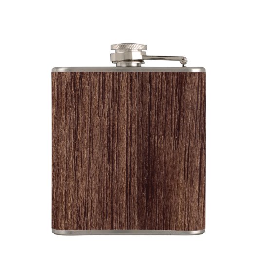 モノグラム名を持つ木目パーソナライズされた材 フラスク (裏面)