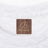 モノグラム名を持つ木目パーソナライズされた材 ラベル (貼付)