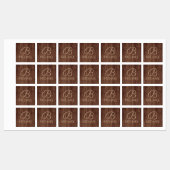 モノグラム名を持つ木目パーソナライズされた材 ラベル (シート)