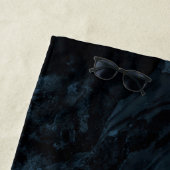 モノグラム名アガテネイビーブルー金ゴールドビーチタオル ビーチタオル (インサイチュ)