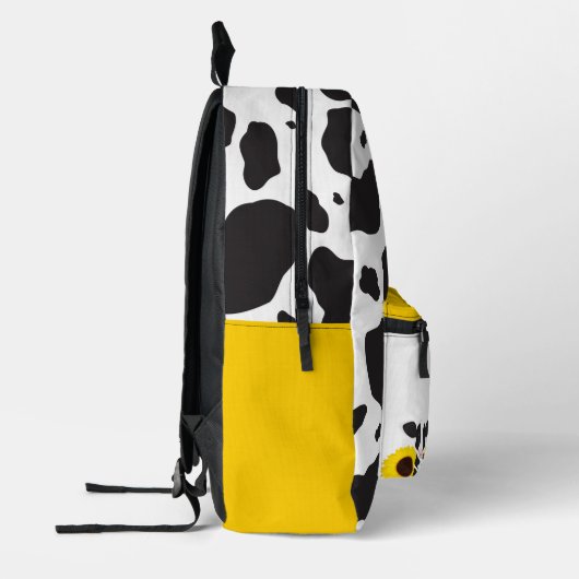 モノグラム名アニマルカウヒマワリ プリントバックパック (左)