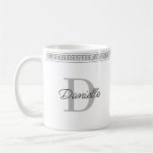 モノグラム名イニシャルエレガントギリシャ語メーンダースクリプト コーヒーマグカップ (左)