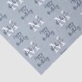 モノグラム名イニシャルパターンハッピーバースデー青 薄葉紙 (詳細)