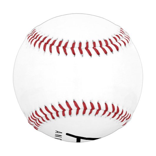 モノグラム名イニシャルパーソナライズされた 野球ボール (裏面)