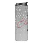 モノグラム名イニシャルピンクグレーシルバートレンディー タンブラー (回転左)