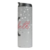 モノグラム名イニシャルピンクグレーシルバートレンディー タンブラー (回転右)