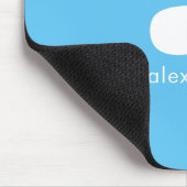 モノグラム名イニシャルブルーモダンシンプルクラス マウスパッド (コーナー)