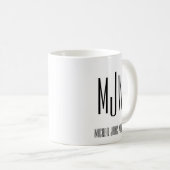 モノグラム名イニシャル白黒 コーヒーマグカップ (正面右)
