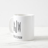 モノグラム名イニシャル白黒 コーヒーマグカップ (正面左)