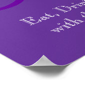 モノグラム名ウェディングレセプションサインパープル ポスター (角)