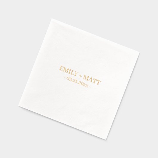 モノグラム名エレガントな結婚式金ゴールド 箔ナプキン (左)