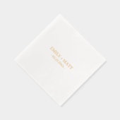 モノグラム名エレガントな結婚式金ゴールド 箔ナプキン (右)