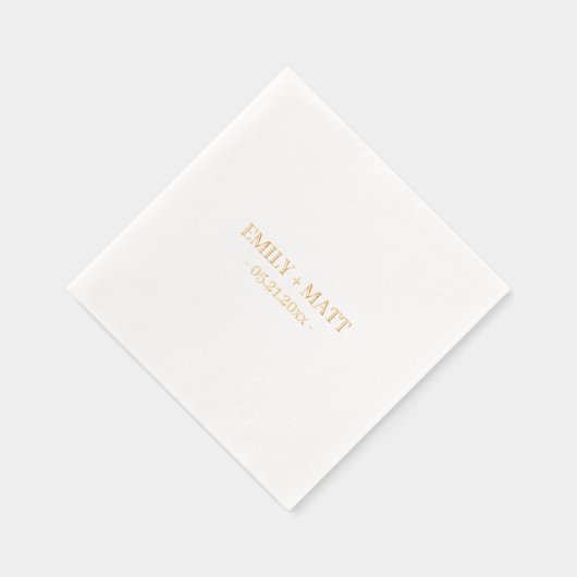 モノグラム名エレガントな結婚式金ゴールド 箔ナプキン (右)