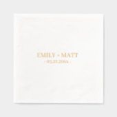 モノグラム名エレガントな結婚式金ゴールド 箔ナプキン (正面)