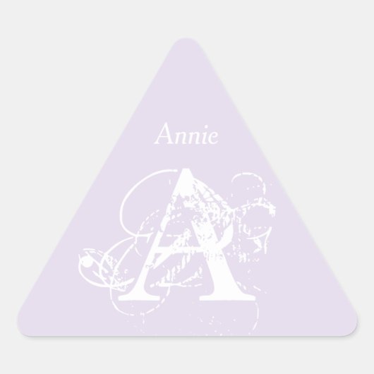 モノグラム名エレガントシンプルミニマルテンプレート 三角形シール (正面)