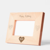 モノグラム名エレガントフォトハートハッピーバースデー レーザー彫刻フレーム (左)