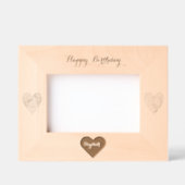 モノグラム名エレガントフォトハートハッピーバースデー レーザー彫刻フレーム (正面)