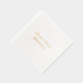 モノグラム名エレガントミニマル金ゴールド 箔ナプキン (右)