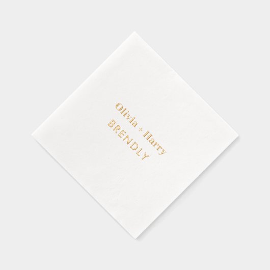 モノグラム名エレガントミニマル金ゴールド 箔ナプキン (右)