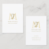 モノグラム名エレガント白金ゴールド 名刺 (正面/裏面)