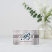 モノグラム名エレガント、リットブラシ付きシルバーvs 3 名刺 (スタンド正面)