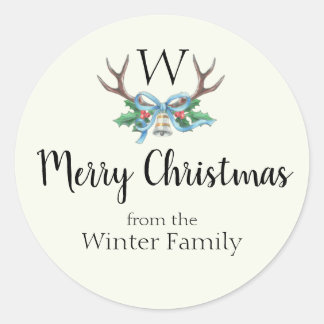 モノグラム名カスタムギフトラベルの作成 ラウンドシール