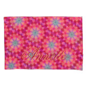 モノグラム名カラフルブルースターパターン | 枕カバー (正面左)