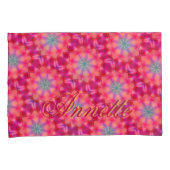 モノグラム名カラフルブルースターパターン | 枕カバー (正面右)