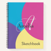 モノグラム名カラフルSketchbook ノートブック (正面)