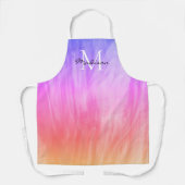モノグラム名ガーリーピンクパープル エプロン (正面)