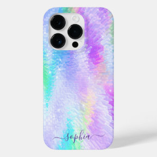 モノグラム名ガーリーGlamホログラフィック虹色 Case-Mate iPhone 14 Proケース
