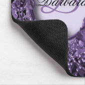 モノグラム名ギフトパープルエレガントフローラ マウスパッド (コーナー)