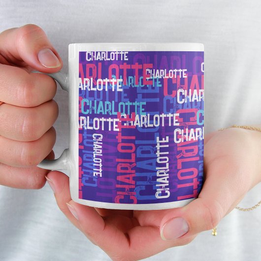 モノグラム名クラウドカッコいいタイポグラフィ コーヒーマグカップ