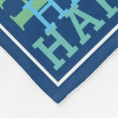 モノグラム名クラウドブルー フリースブランケット (角)