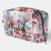 モノグラム名クリスマスフローラパステル水色 ドップキット (右コーナー)