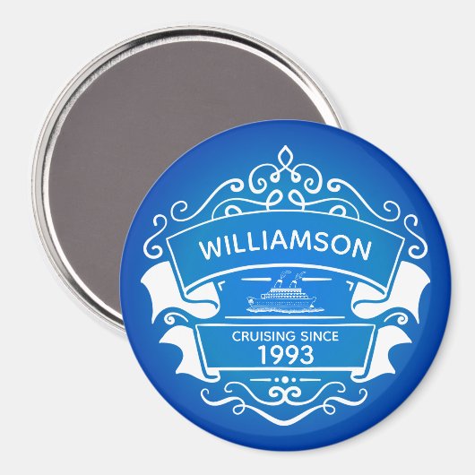 モノグラム名クルーズ船キャビンのドアファインダー マグネット (正面/裏面)